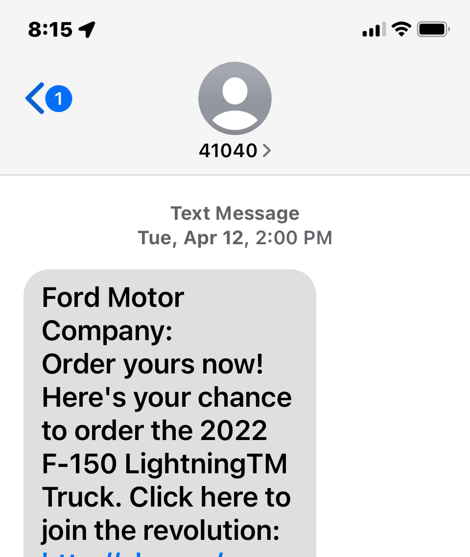 Ford F-150 Lightning Ford canceled my reservation. Screenshot 2022-05-05 at 8.15.45 AM