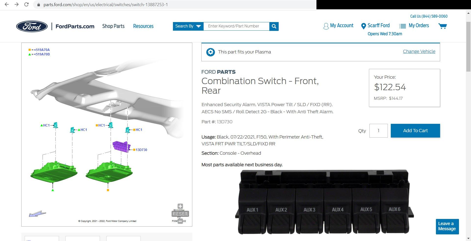 Ford F-150 Lightning OEM Overhead 6 Accessory Switch additions? Screenshot 2023-02-07 170749-6_Accessory_Switch_2