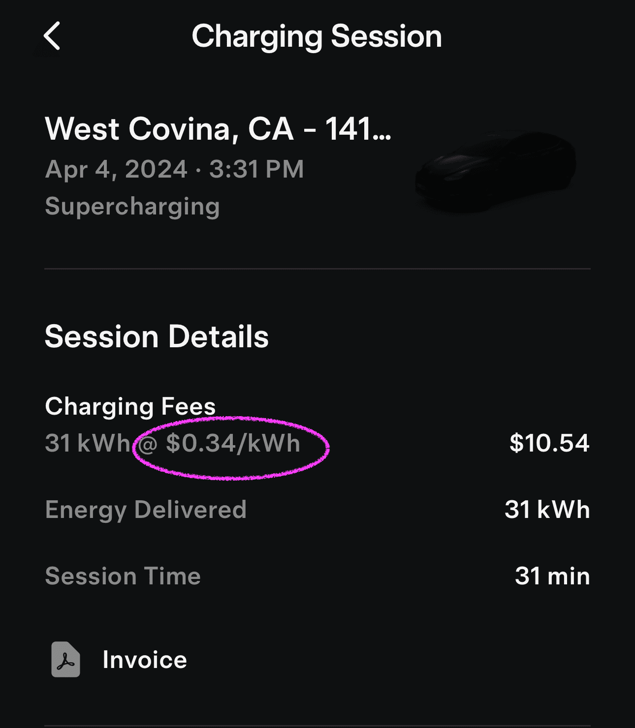 Ford F-150 Lightning Charging prices at Tesla chargers using NACS adapter? Screenshot 2024-04-04 at 4.03.39 PM