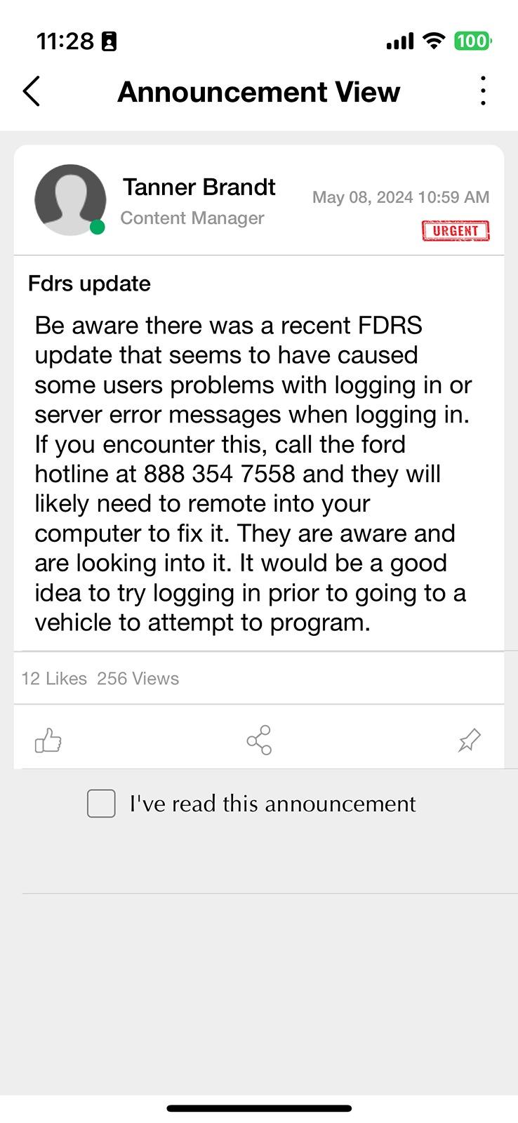 Ford F-150 Lightning Lightning Software Updates using FDRS Screenshot 2024-05-14 at 11.28.07 AM