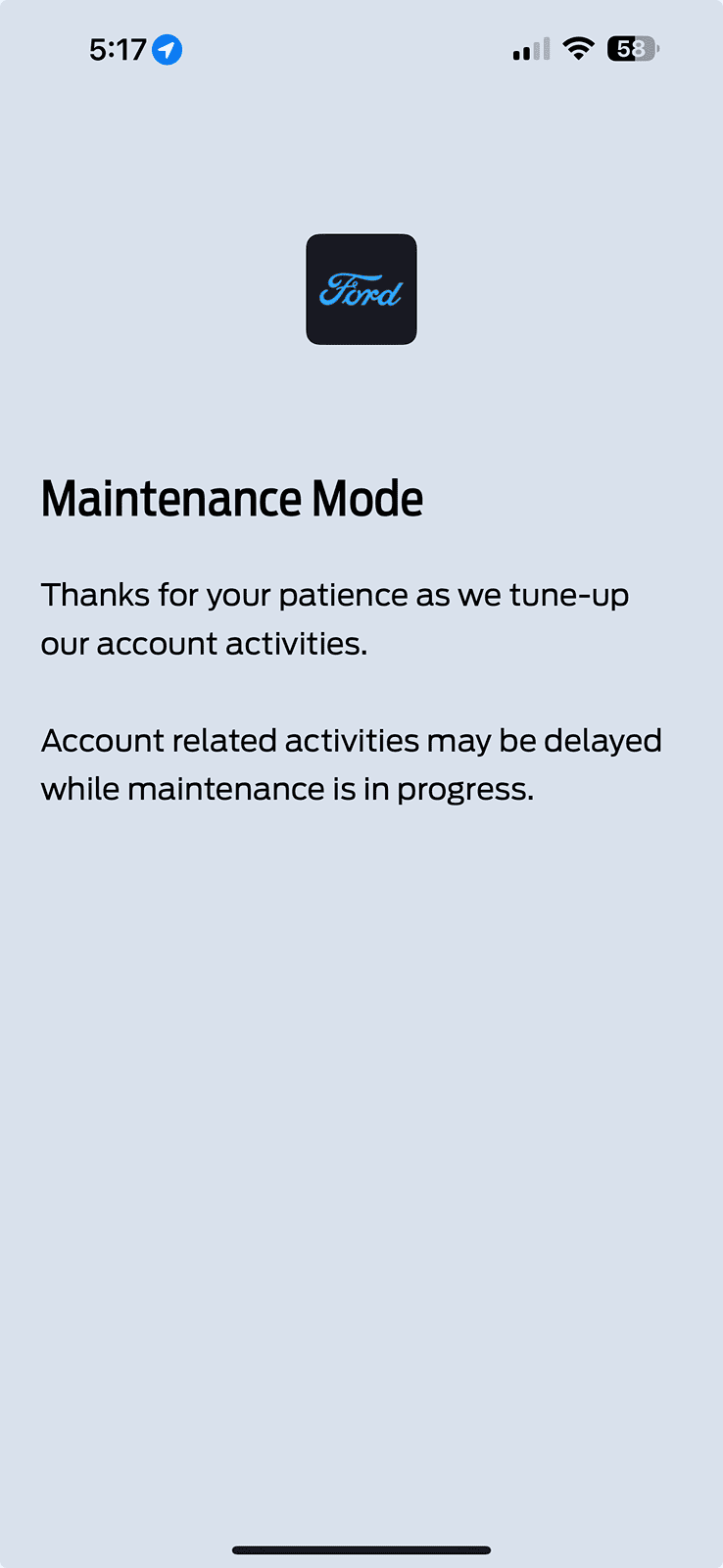 Ford F-150 Lightning FP Maintenance message Screenshot 2024-05-22 at 5.17.06 PM