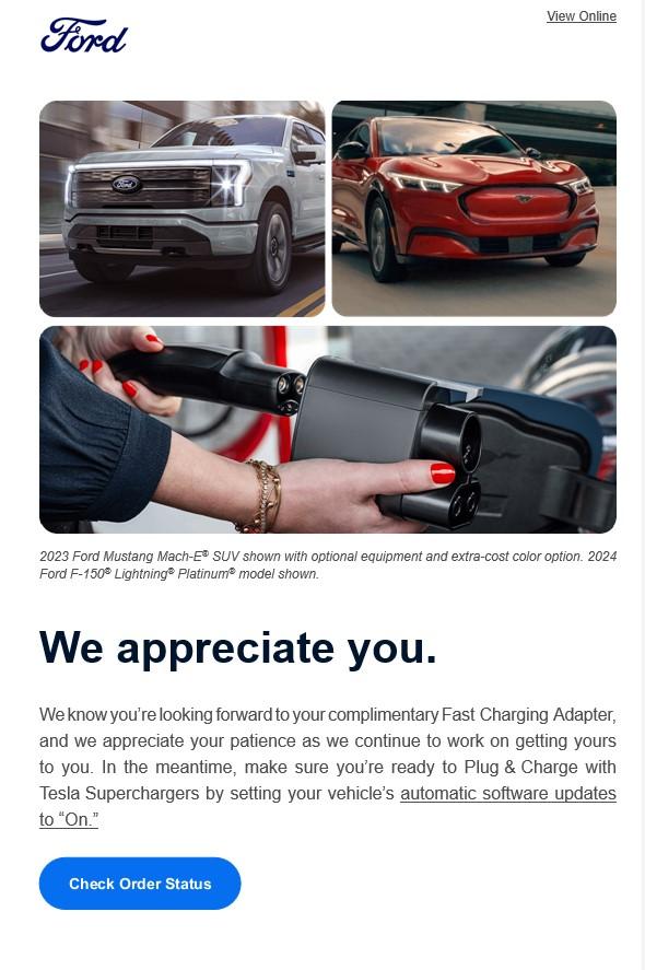 Ford F-150 Lightning Update: F-150 Lightning Fast Charging Tesla Adapters Start Shipping TODAY Per Ford! Screenshot 2024-06-14 114915