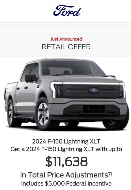 Ford F-150 Lightning '24 Lightning XLT - EMPLOYEE PRICING 'til September 30th Screenshot 2024-08-02 11.55.03