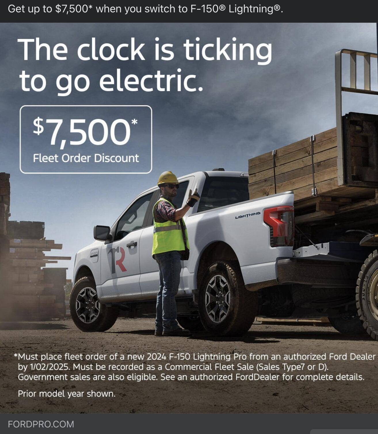 Ford F-150 Lightning $7500 Fleet Pro order before end of year - who qualifies ? Any other tax credits for Commercial lease or purchase? Screenshot 2024-10-03 at 8.50.05 AM