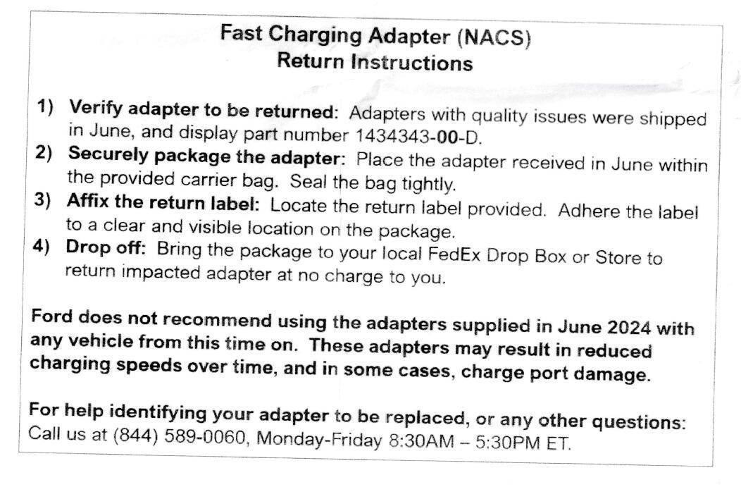 Ford F-150 Lightning Tesla NACS Adapter Recall / Replacement Notice (10/24/24) Screenshot 2024-12-13 at 1.17.56 PM