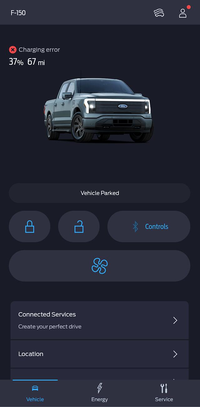 Ford F-150 Lightning Fordpass app missing notification option for "charger error" Screenshot 2024-12-24 at 6.05.14 PM