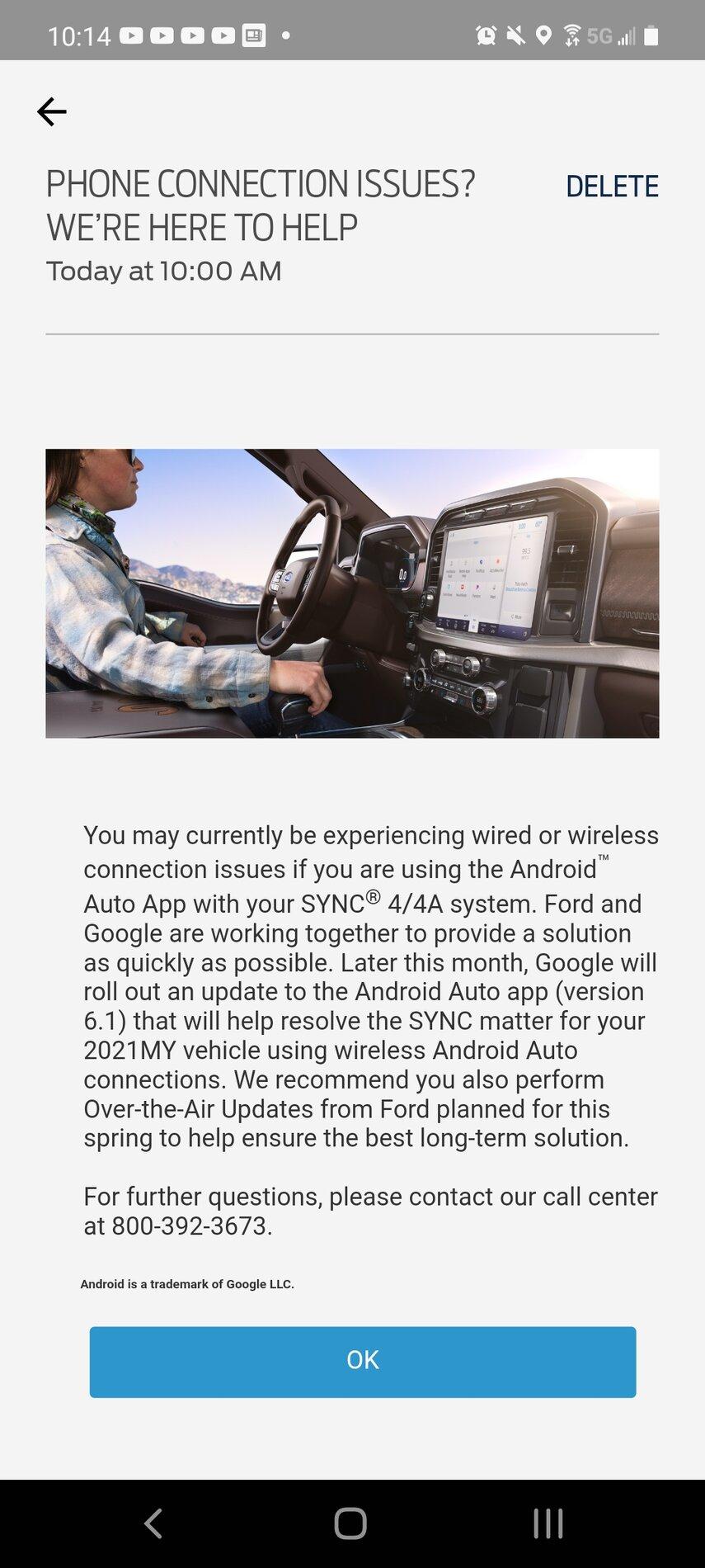 Ford F-150 Lightning Wireless Android Auto not working after latest Samsung update - Android 11 with One UI 3.0 Screenshot_20210218-101402_FordPass