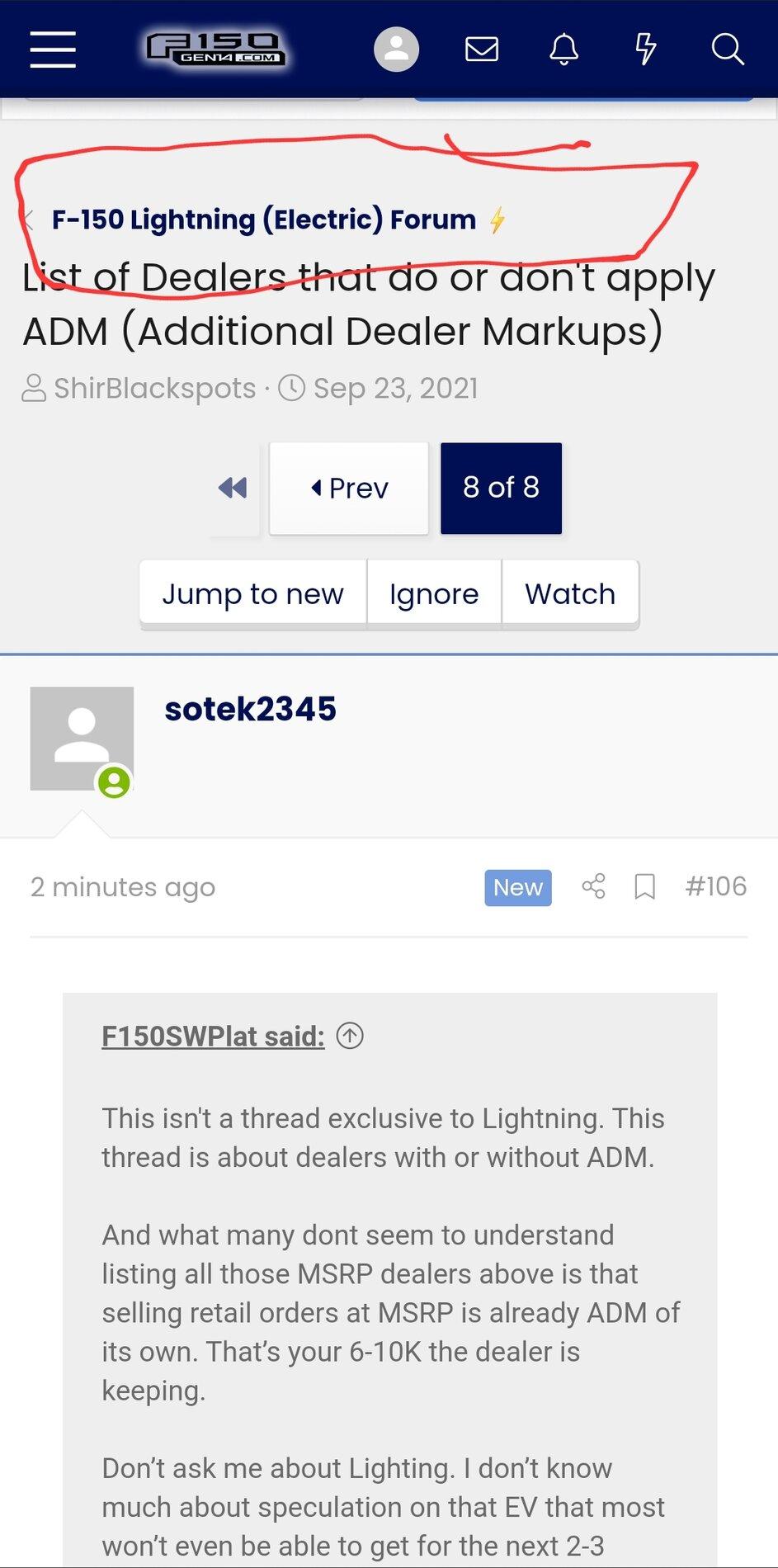 Ford F-150 Lightning List: F-150 Lightning dealers that do / don't apply ADM (price markup) Screenshot_20211001-203054_Chrome