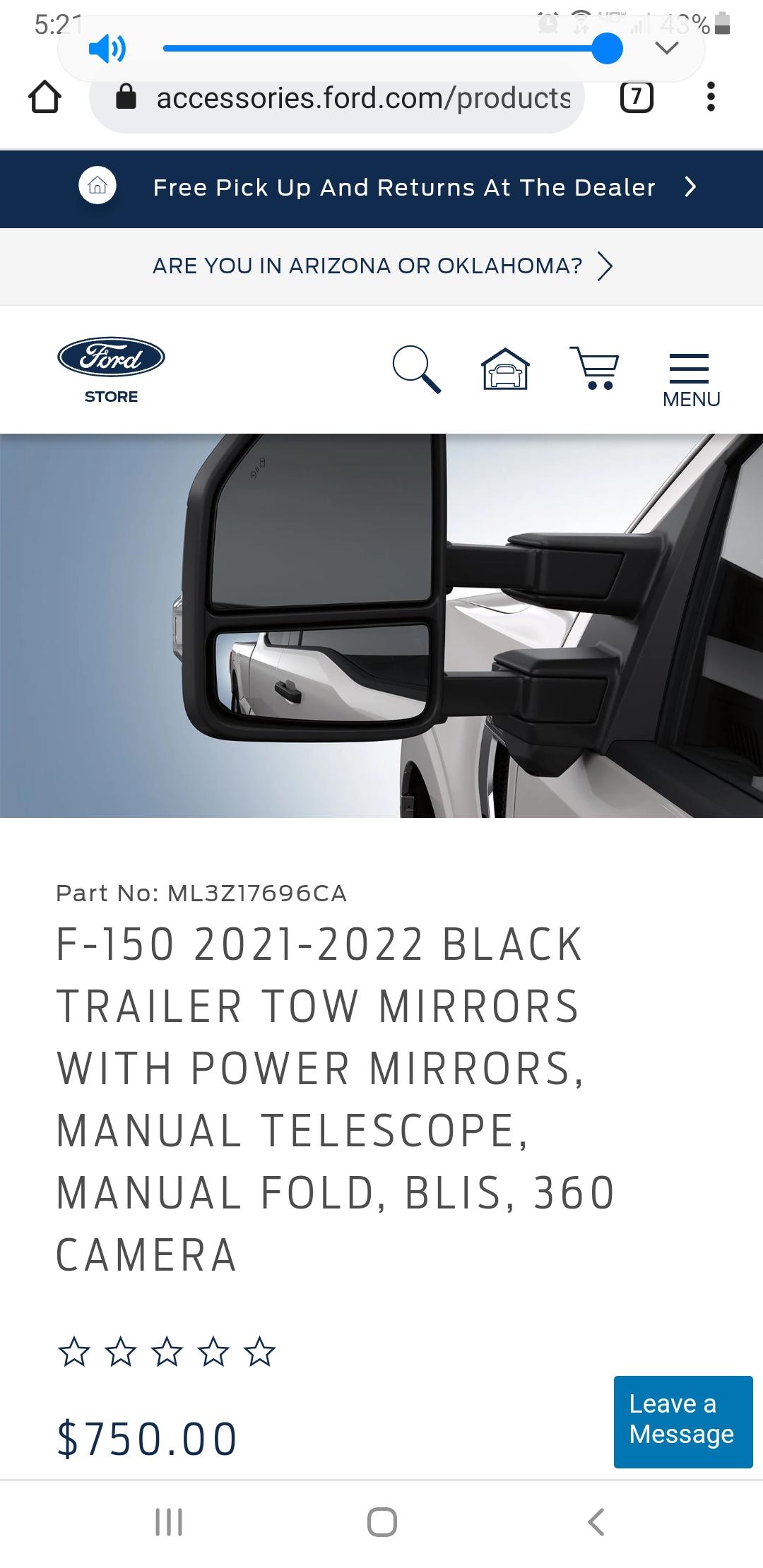 Ford F-150 Lightning Adding Tow Mirrors to 2022 F-150 XLT w/Tow Tech Package Screenshot_20220321-172133_Chrome