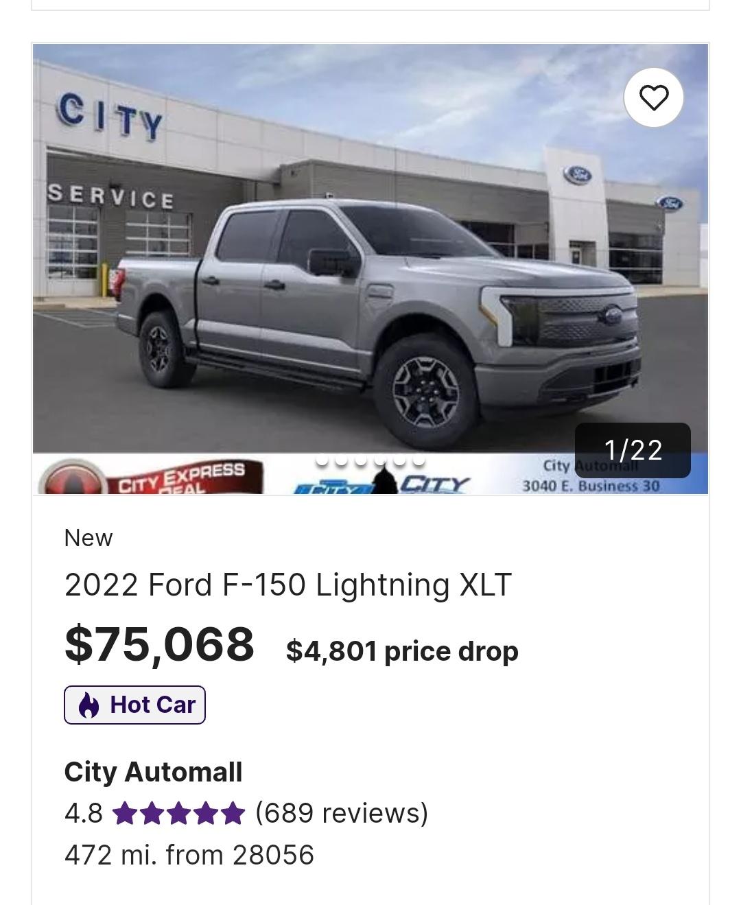 Ford F-150 Lightning $69k ADM markup on Lightning at Gary Smith Ford in Ft. Walton Beach,. FL 😱 Screenshot_20220607-130153