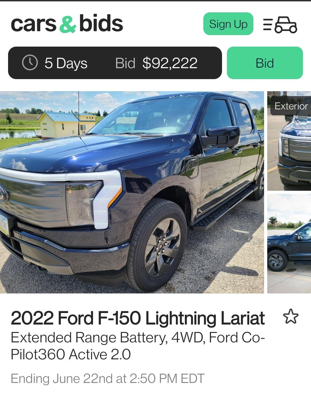 Lightning for resale on Cars&Bids Ford Lightning Forum For F150