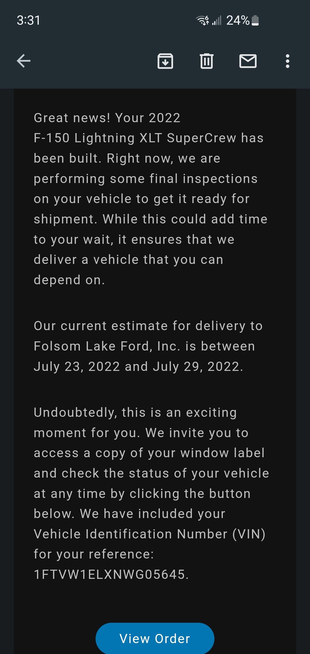 Waiting for Your Vehicle? Check the Estimated Delivery Time