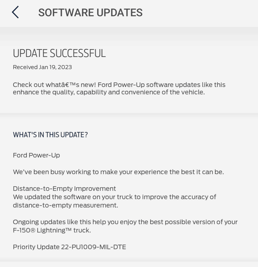 Ford F-150 Lightning Priority Update: 22-PU-1009-MIL-DTE Calculation Screenshot_20230120-154645
