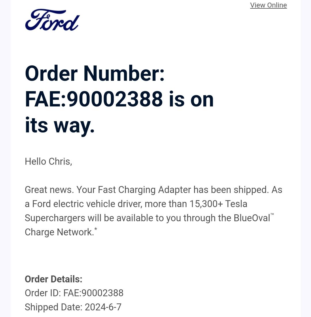 Ford F-150 Lightning Update: F-150 Lightning Fast Charging Tesla Adapters Start Shipping TODAY Per Ford! Screenshot_2024-06-07-20-12-12-50_e307a3f9df9f380ebaf106e1dc980bb6