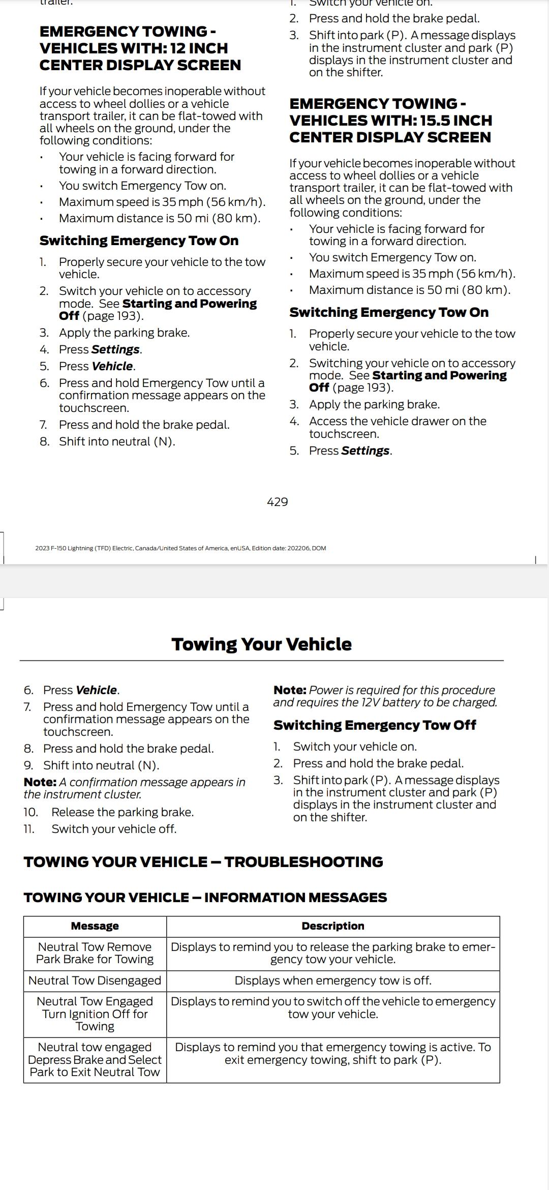 Ford F-150 Lightning "Full Accessory Mode" vs starting vehicle... ? Screenshot_20240119_141501_com.google.android.apps.docs