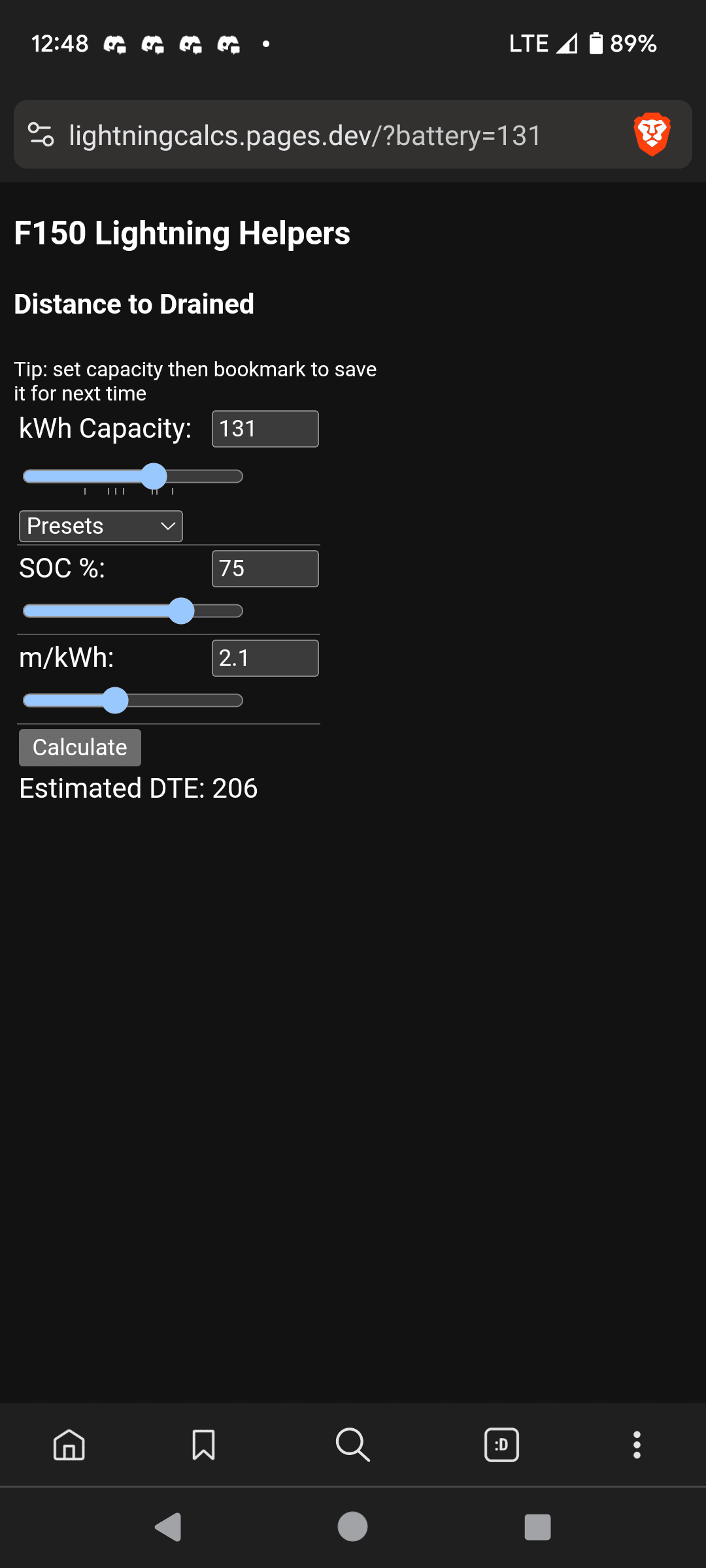 Ford F-150 Lightning Lightning / EV calculator Screenshot_20240214-124840