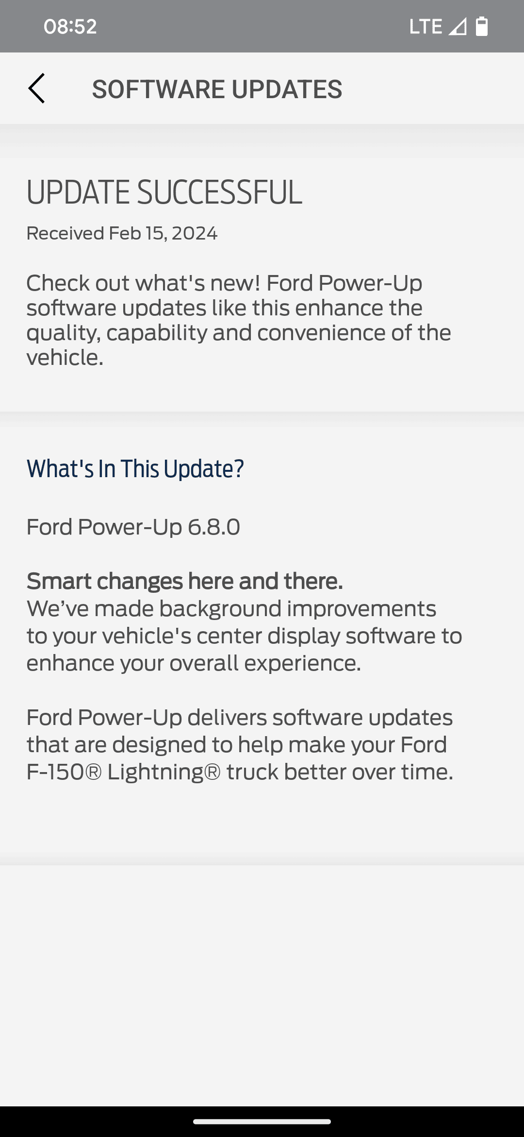 Ford F-150 Lightning Power-Up OTA 6.8.0 - Smart Changes: Center Screen Screenshot_20240215-085239
