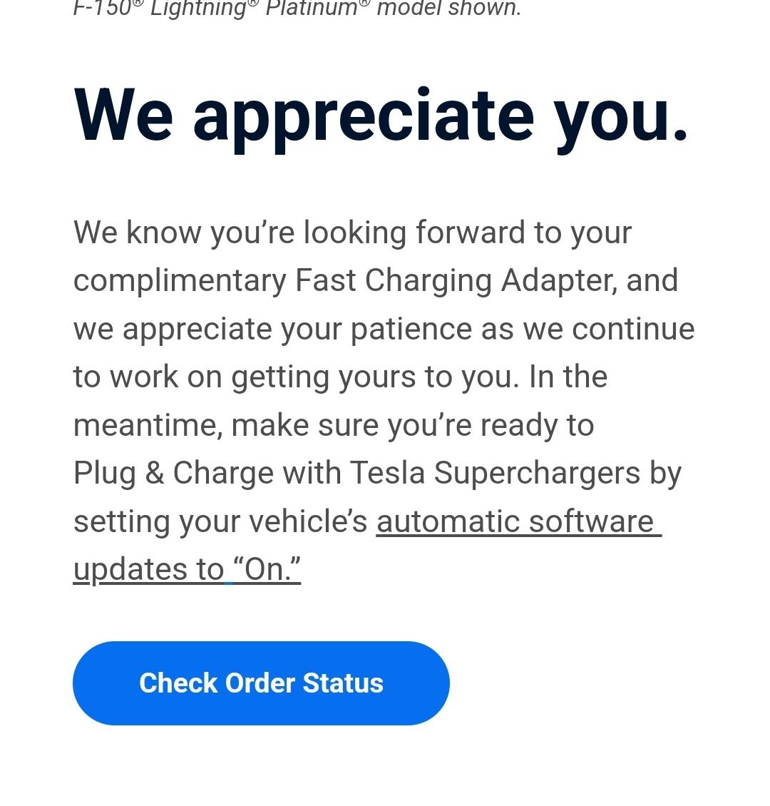 Ford F-150 Lightning Update: F-150 Lightning Fast Charging Tesla Adapters Start Shipping TODAY Per Ford! Screenshot_20240614_224639_Outlook