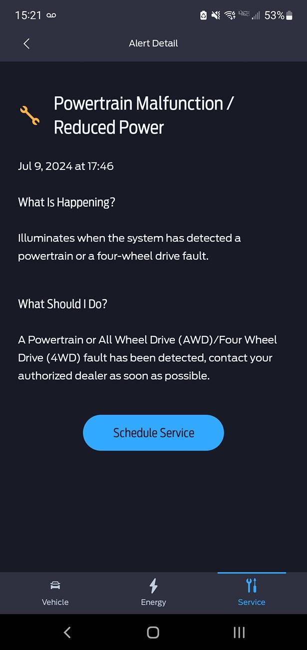 Ford F-150 Lightning Powertrain Malfunction/ Reduced Power Screenshot_20240711-152151_FordPass