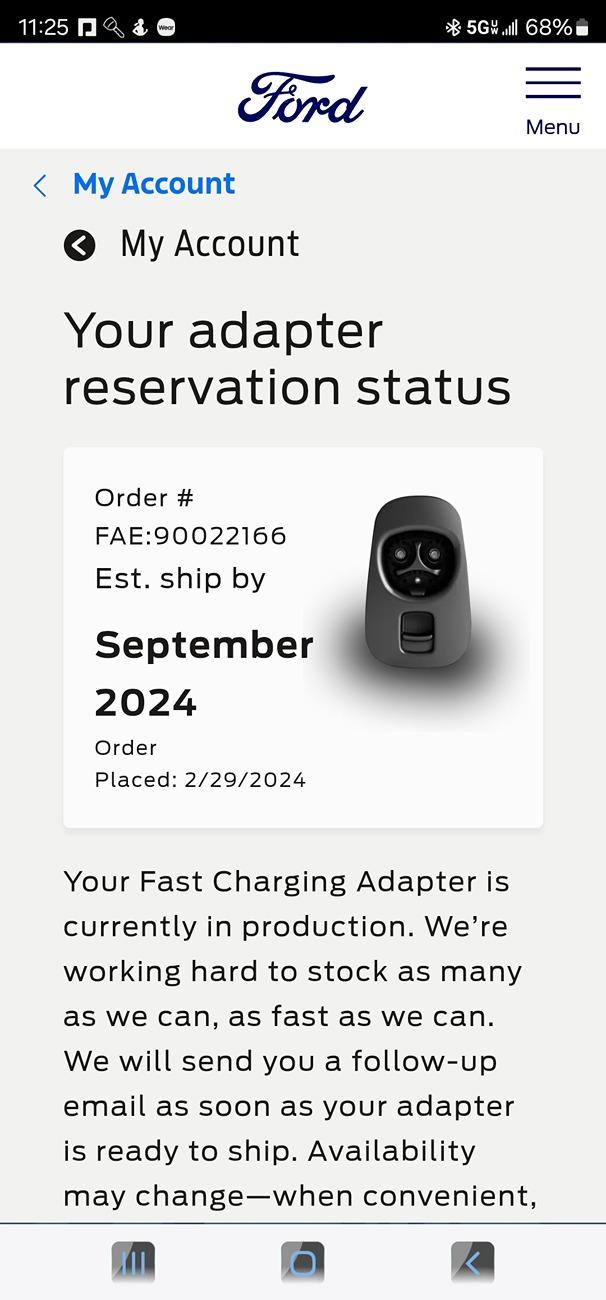 Ford F-150 Lightning NACS Adapter shipping delayed until September Screenshot_20240731_112546_Dolphin