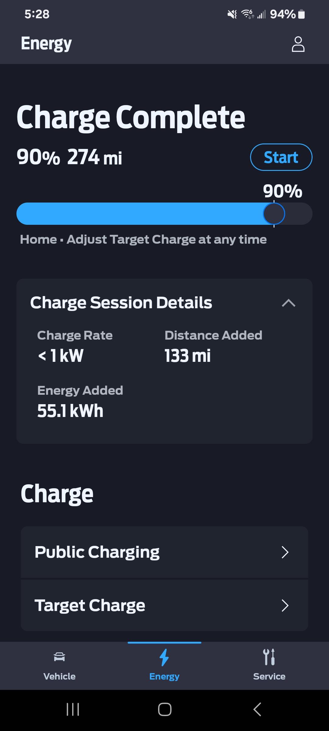 Ford F-150 Lightning Missing Time on Charge in Ford App ? Screenshot_20240803_052830_FordPass