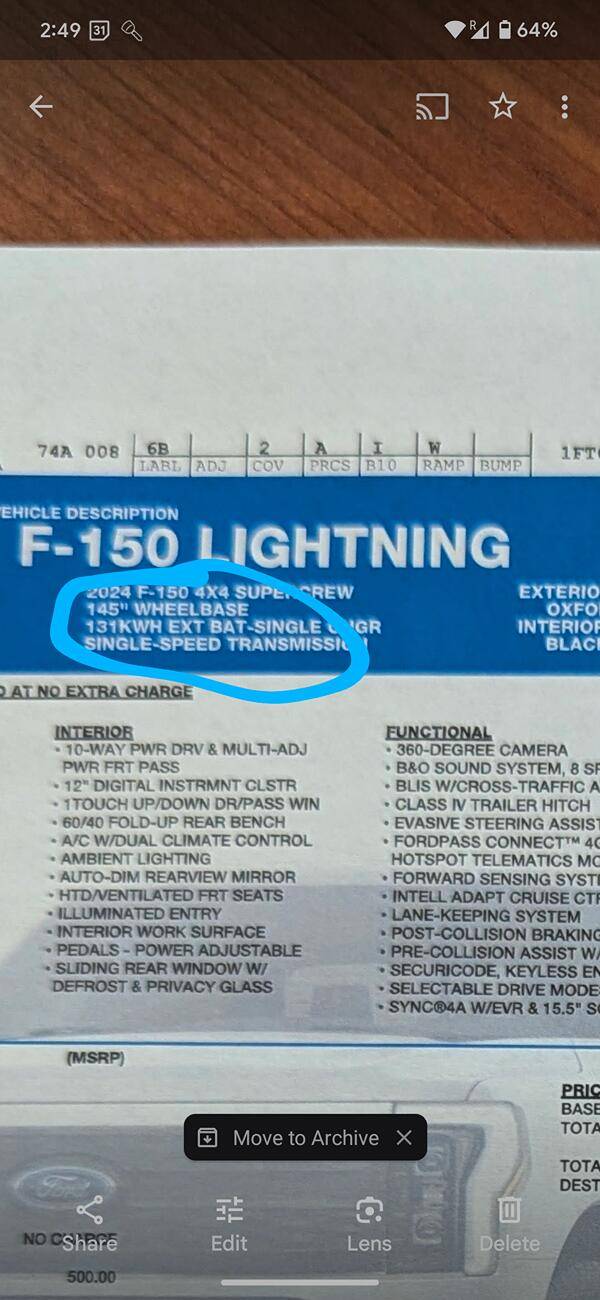 Ford F-150 Lightning Full charge but below 131 KW of usable power Screenshot_20241002-144942