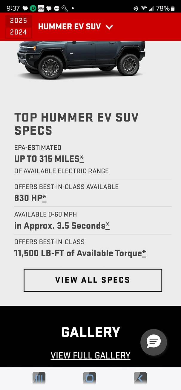 Ford F-150 Lightning Lightning ER vs Hummer 2X, HorsePower and Torque stats Screenshot_20250103_093756_Dolphin