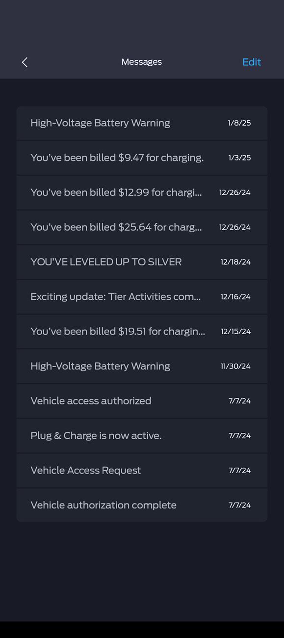 Ford F-150 Lightning High Voltage Battery Warning Screenshot_20250111-221202