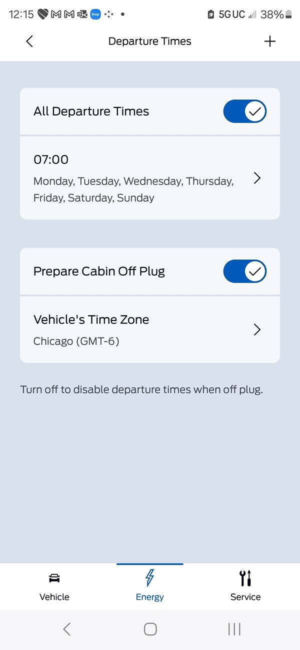 Ford F-150 Lightning Climate Control issues - Setting Departure Time Schedule is messing with function. Screenshot_20250122_121546_FordPass