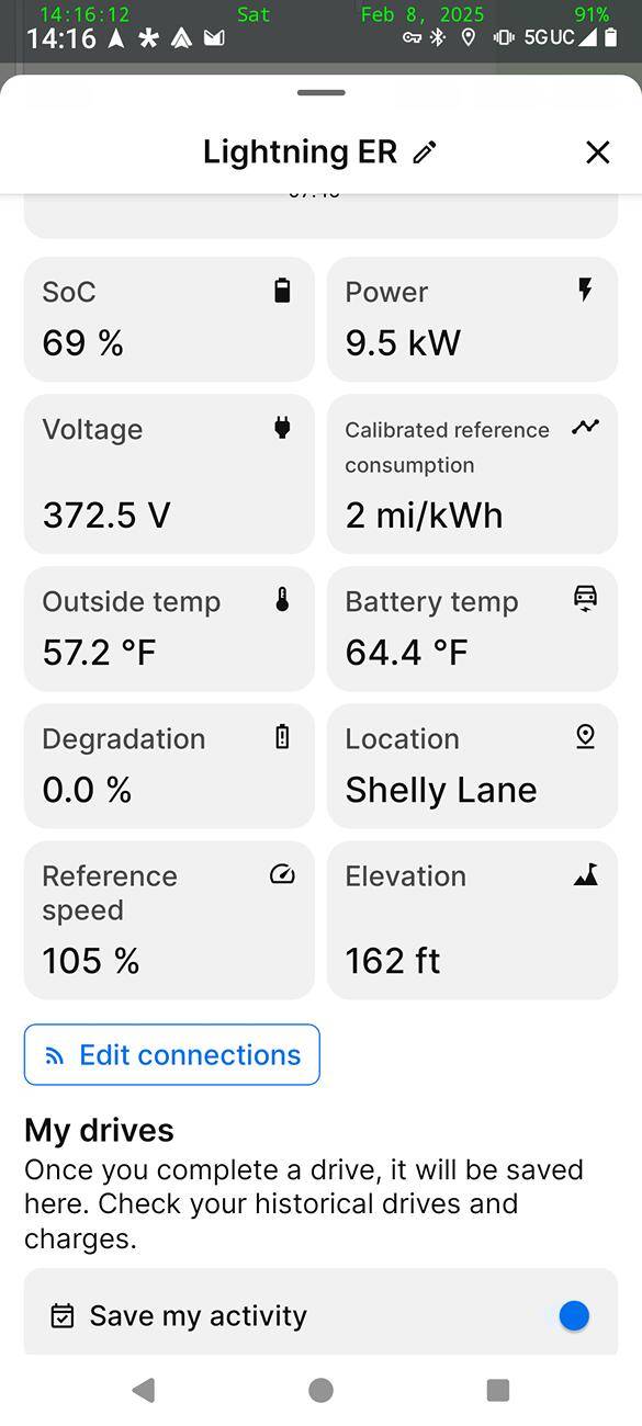 Ford F-150 Lightning What data does ABRP use with OBD for range estimation? How good is it? Screenshot_20250208-141613