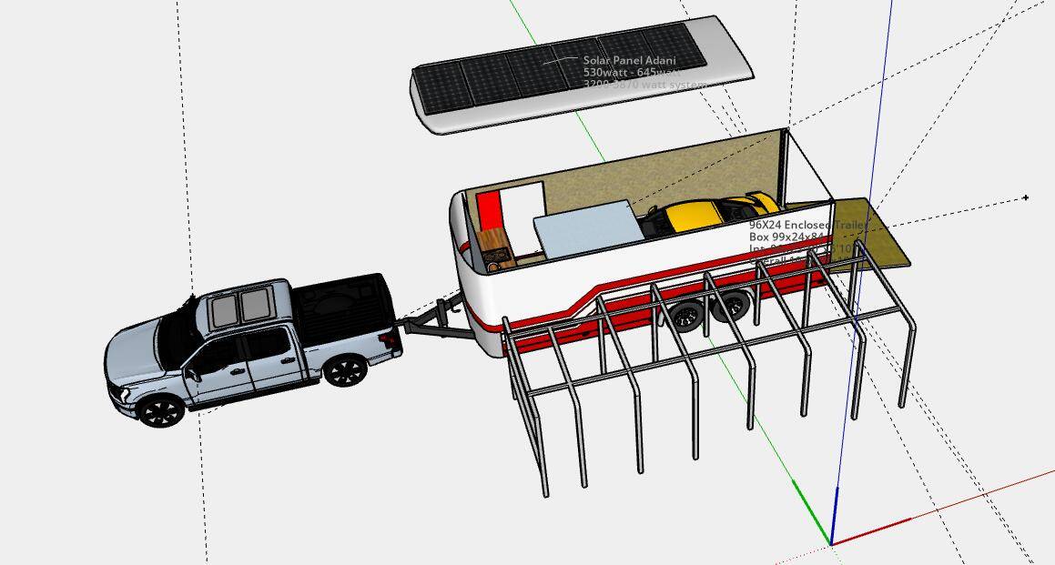 Ford F-150 Lightning Mobile Overlanding Charging station build with Victron this time sketchup car carrier 02 with Lightnin