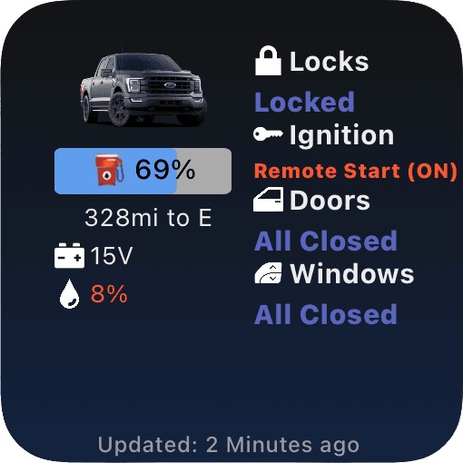 Ford F-150 Lightning FordPass - Scriptable Widget (iOS, iPad, MacOS) smallDetailedDark