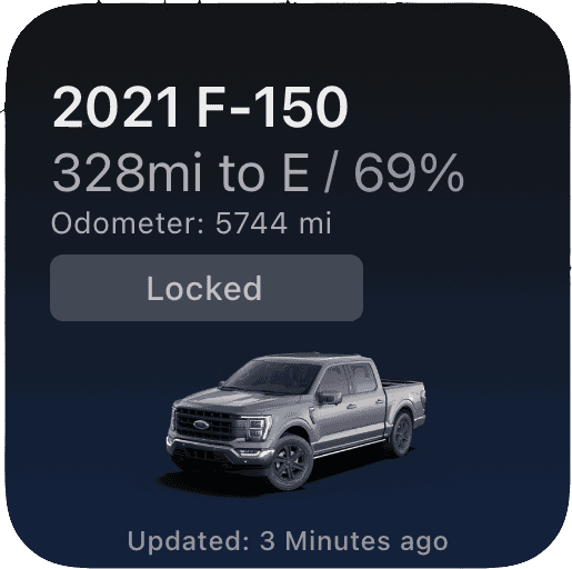 Ford F-150 Lightning FordPass - Scriptable Widget (iOS, iPad, MacOS) smallSimpleDark