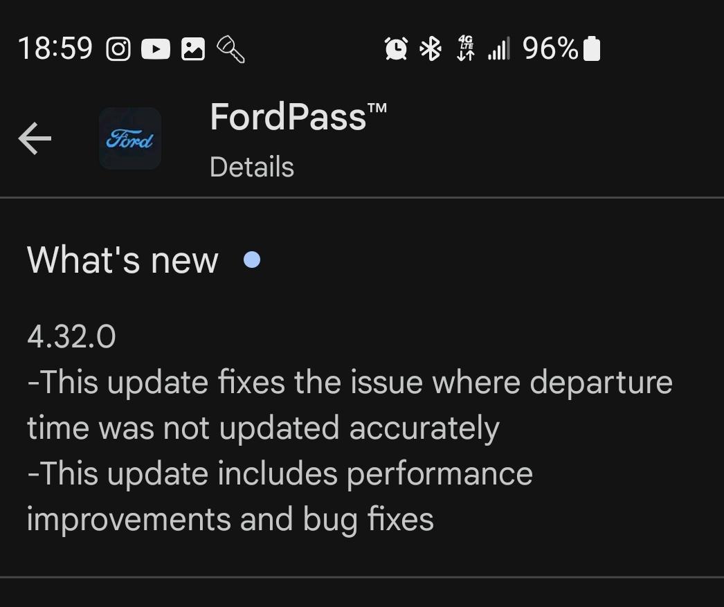 Ford F-150 Lightning FordPass 4.32.1 updated (Departure times & Bug Fixes) SmartSelect_20240104_185904_Google Play Store