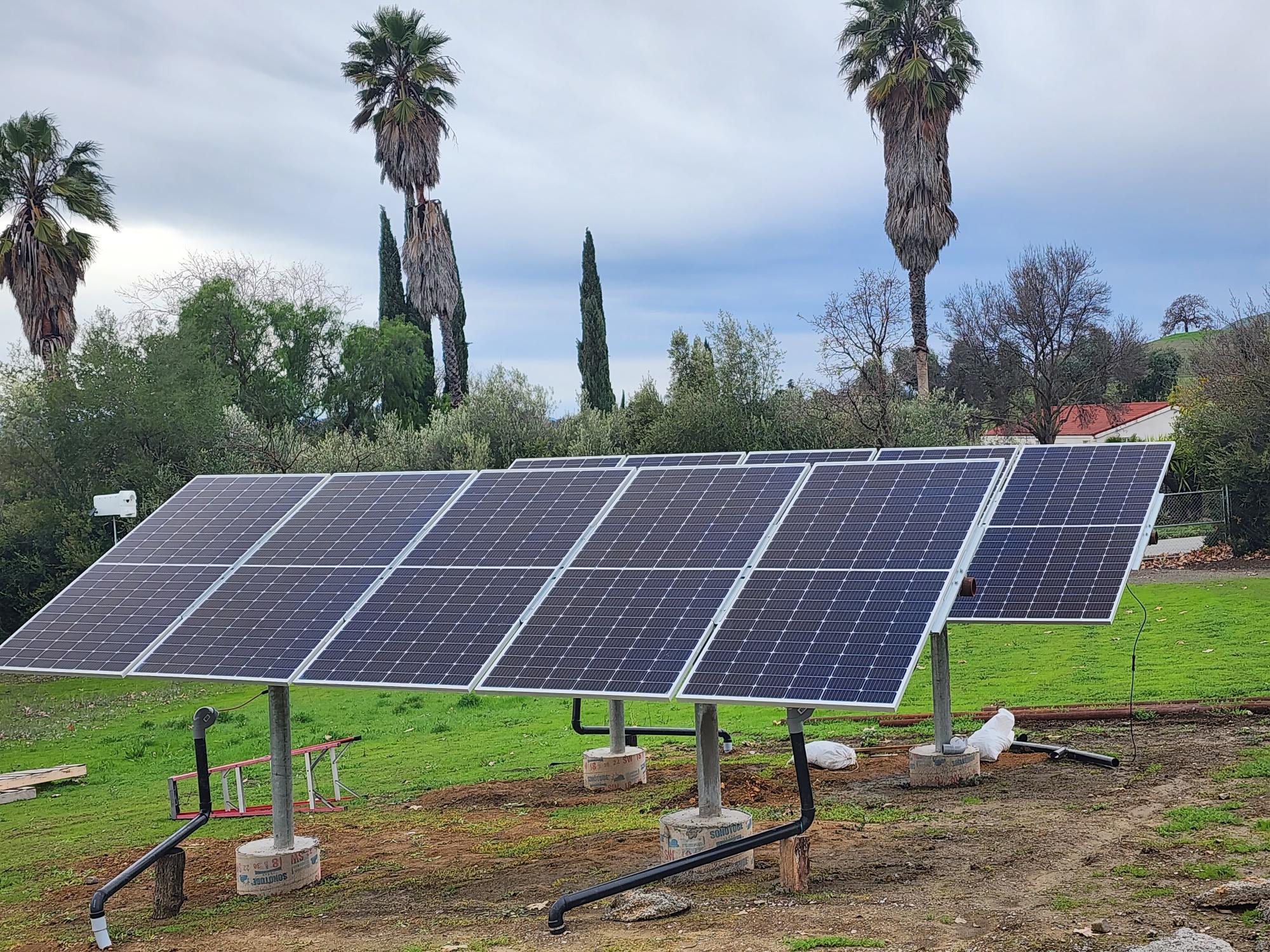 Off Grid solar charging station is up and running.. weather permitting