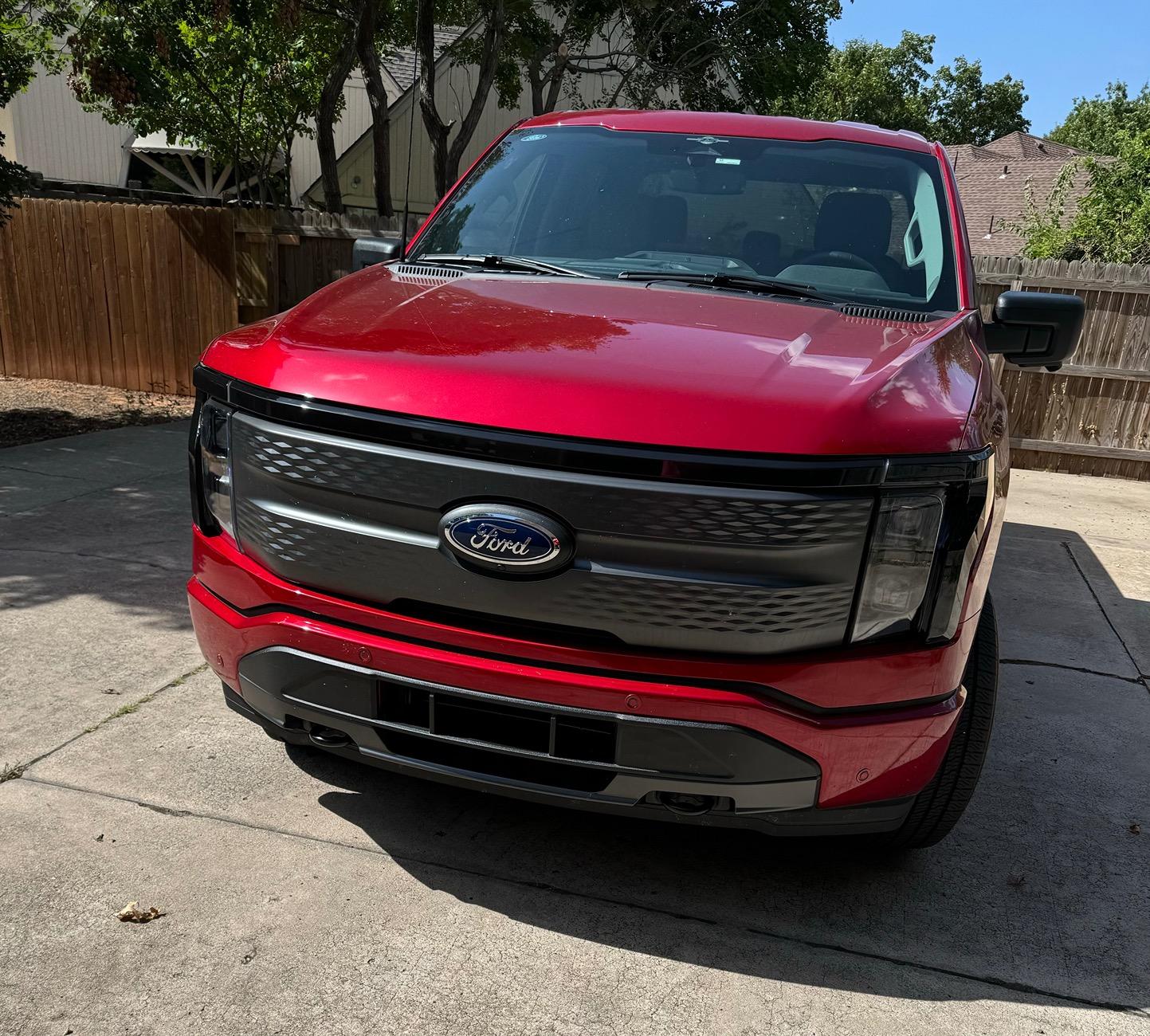 Ford F-150 Lightning Front Light Bar Blacked Out w/ Precut Smoked PPF Tint Kit Film Overlay Cover tempImageI5nndx