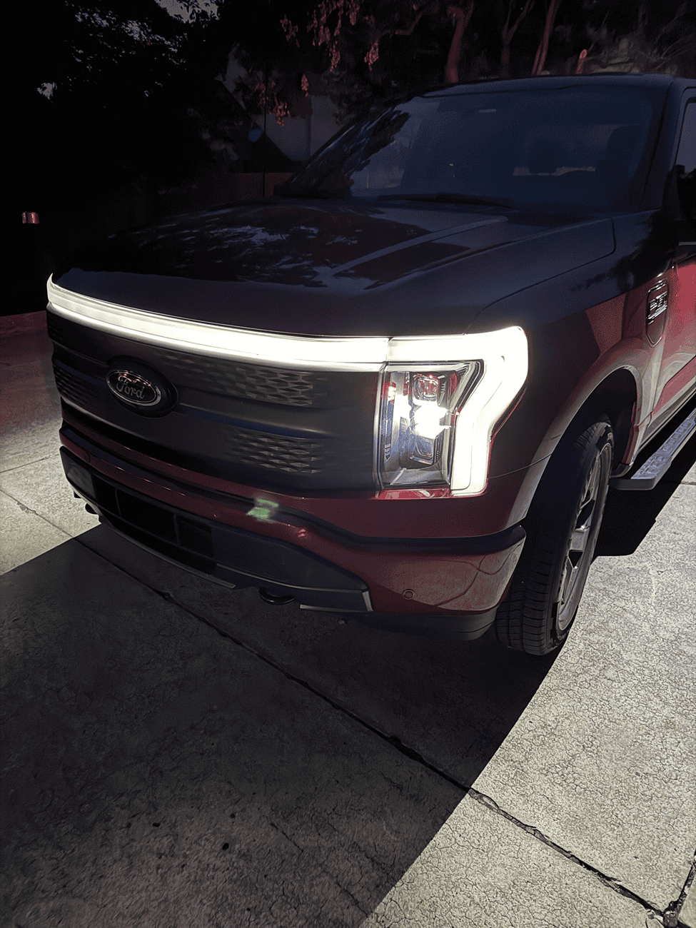 Ford F-150 Lightning Front Light Bar Blacked Out w/ Precut Smoked PPF Tint Kit Film Overlay Cover tempImageOGZ7dZ