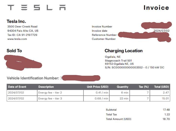 Ford F-150 Lightning Blue Oval charges vs Tesla charge via app TeslaInvoice2