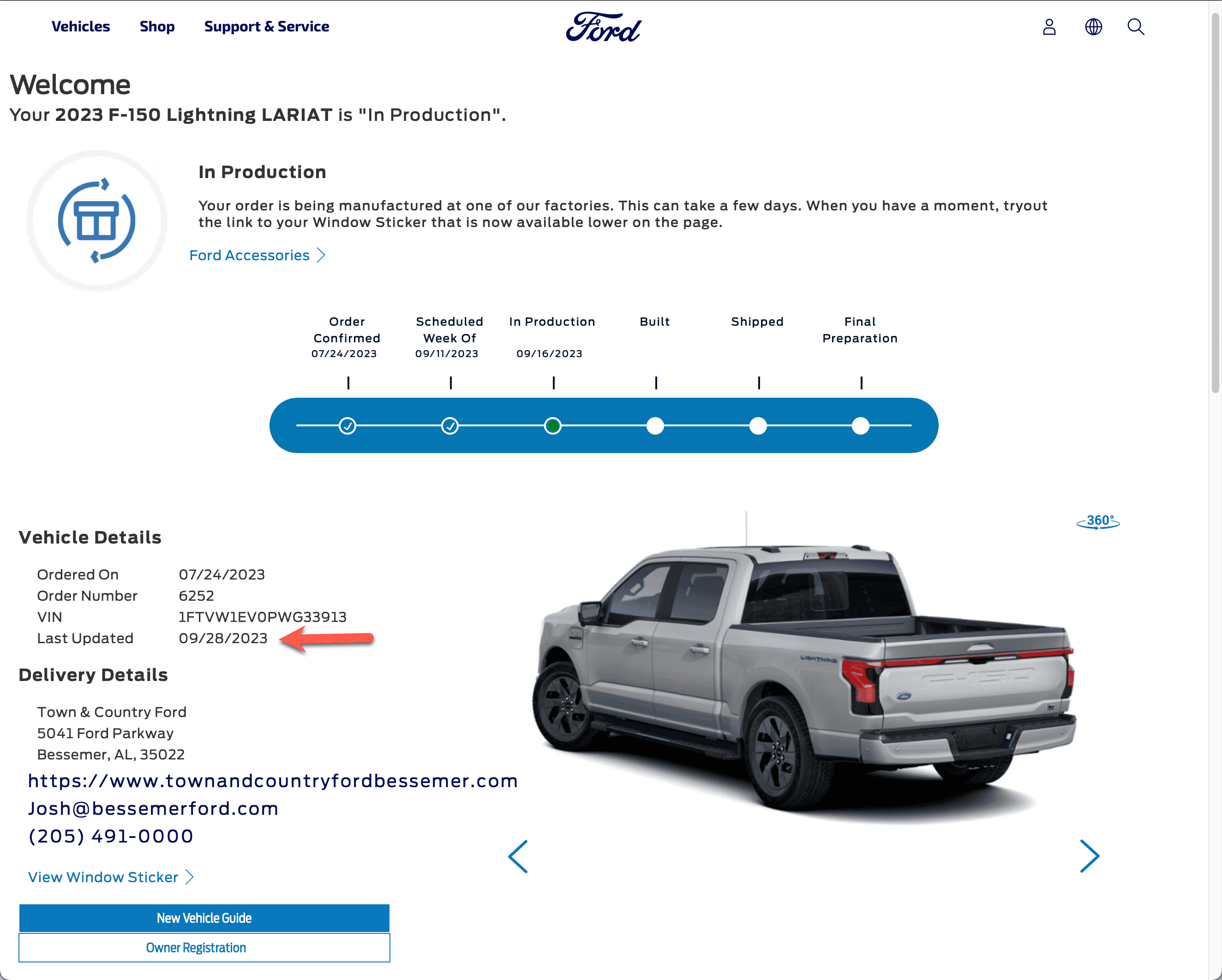 Ford F-150 Lightning ✅ 9/11/2023 Lightning Build Week Group (MY2023) Truck Order