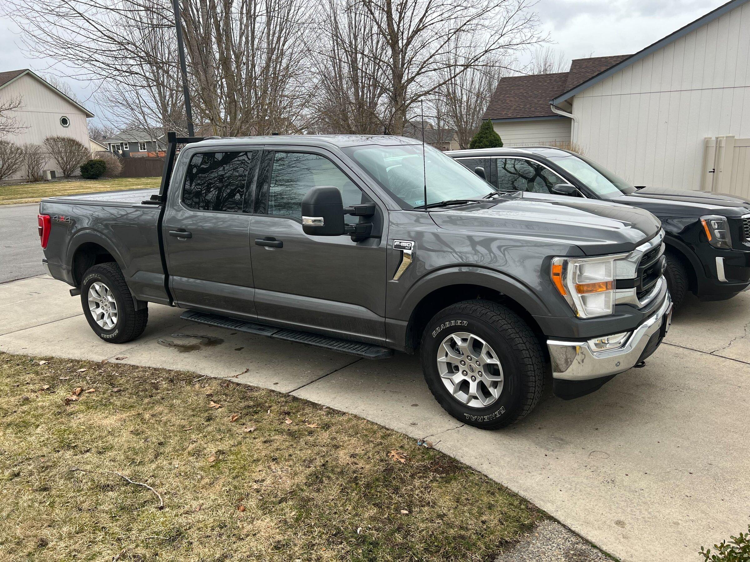 Ford F-150 Lightning Factory Wheels Comparison - 2021 F-150 (XL, STX, XLT, Lariat, King Ranch, Platinum, Limited) Truck Side