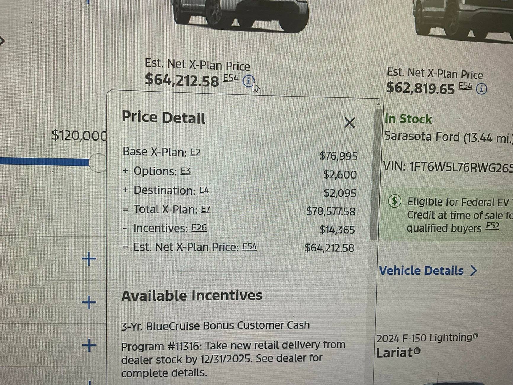 Ford F-150 Lightning Current X-Plan Pricing 2024 Lariat unnamed