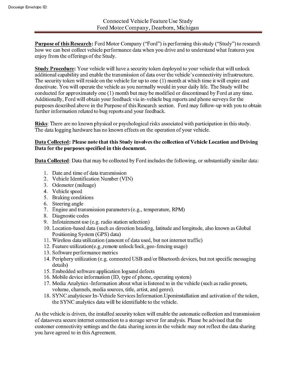 Ford F-150 Lightning Ford sent me a docusign to permit a token? US Participant Agreement 30-day_EN (Updated Token Authorization Form)_1_Edit