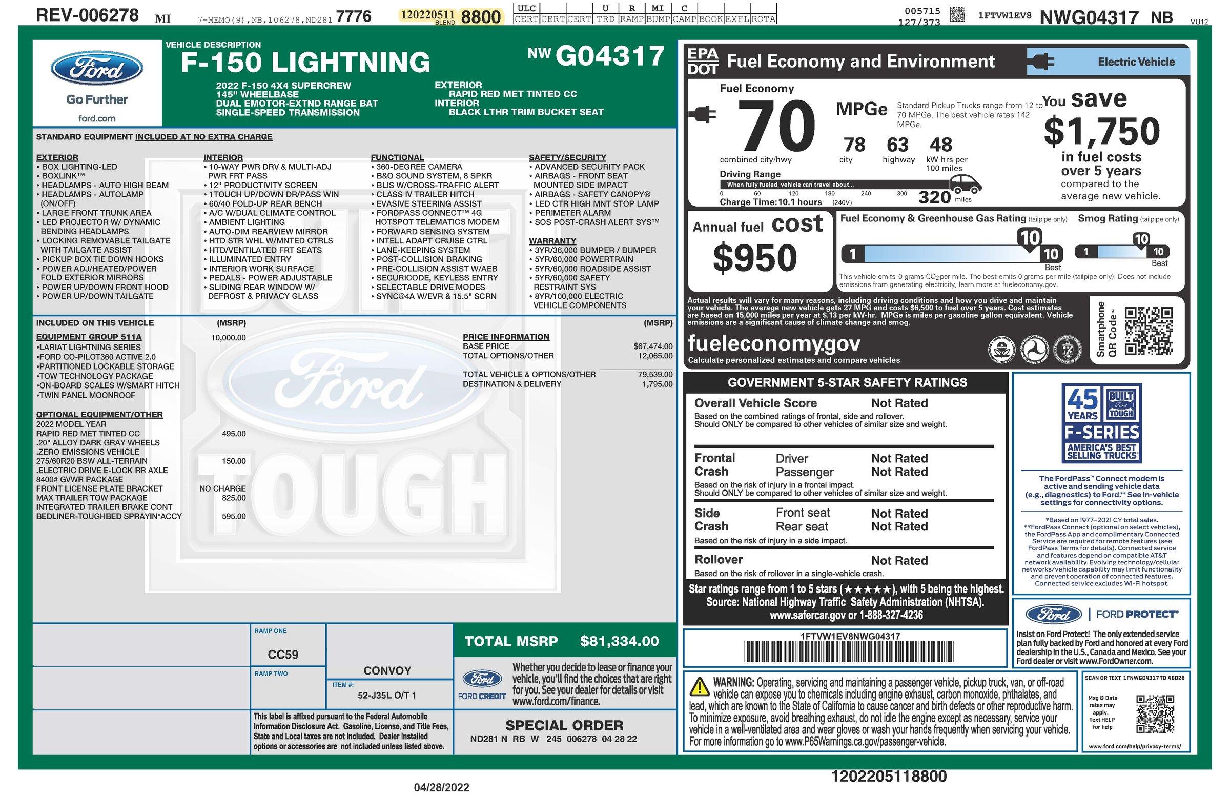 Ford F-150 Lightning ✅ 5/9 Lightning Build Week Group windowsticker