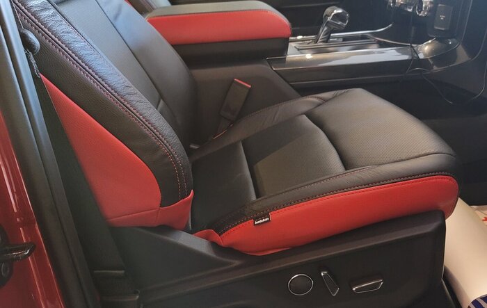 Katzkin seat covers (Black & Red) in my 2021 F-150 XLT