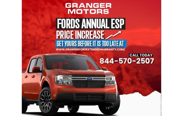 Attention: Ford’s Annual Price Increase on ESPs (Extended Service/Warranty Plans)! Get Yours @ Granger Ford Before It’s Too Late!