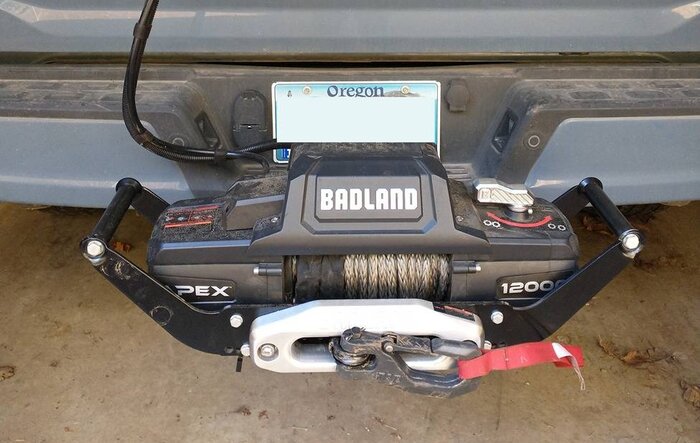 12k winch, trailer hitch mount, deep cycle battery, battery charger setup