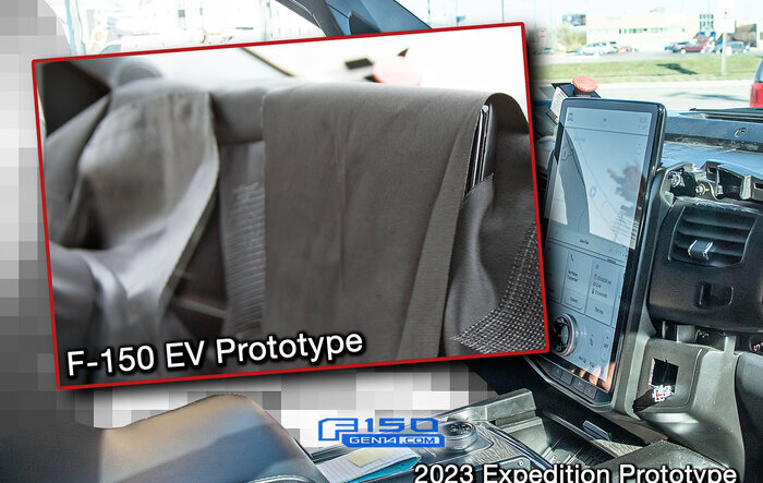 Electric F-150 Prototype Caught With Large Mach-E-Style Infotainment Screen